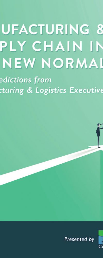 Graphic illustrating 2019 trends and predictions in manufacturing and logistics, highlighting innovation and supply chain