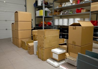 Amazon package securely delivered inside a garage