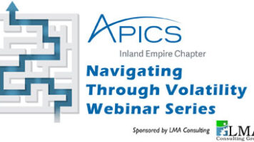 Promotional image for our webinar series on navigating through volatility, featuring topics on COVID-19 impact, supply chains, and more