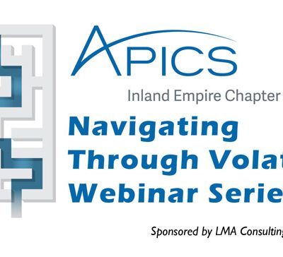 Promotional image for our webinar series on navigating through volatility, featuring insights and guidance for manufacturing and supply chain professionals