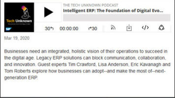 Experts discussing the impact of next-generation ERP solutions on business communication, collaboration, and innovation