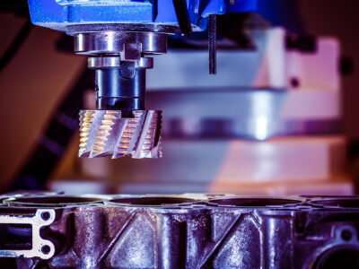 Metalworking CNC milling machine. Cutting metal modern processin Metalworking CNC milling machine. Cutting metal modern processing technology.