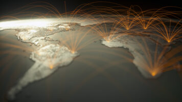 A world map showing supply chain challenges and opportunities