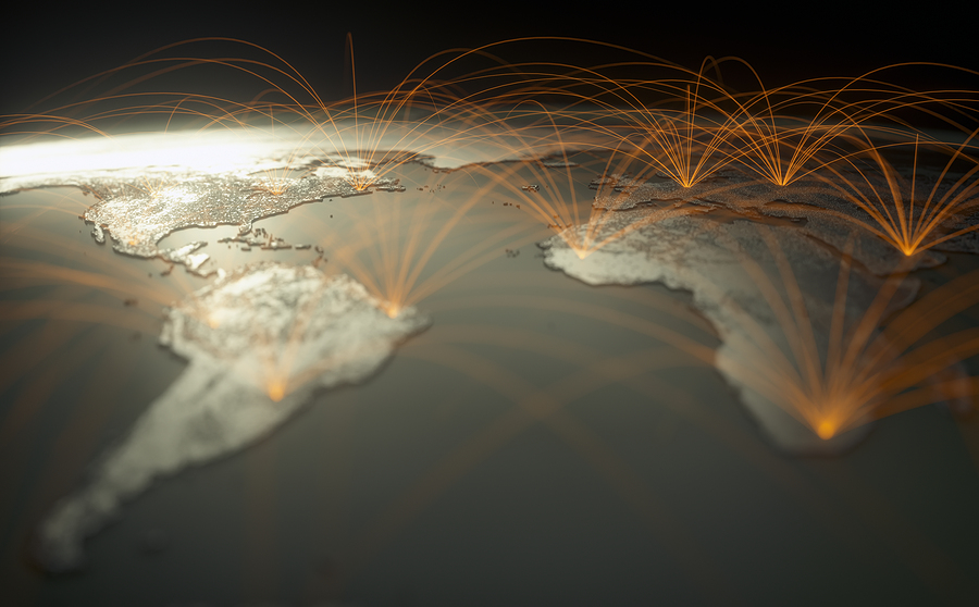 A world map showing supply chain challenges and opportunities