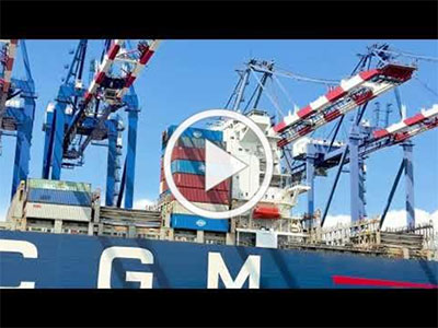 Container ship at port highlighting supply chain chokepoints and congestion impacting global goods movement and logistics flow