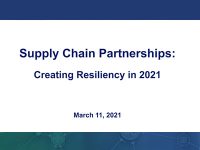 This panel discussion highlights how to achieve supply chain partners for better resilience
