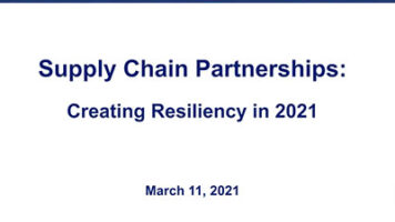 This panel discussion highlights how to achieve supply chain partners for better resilience